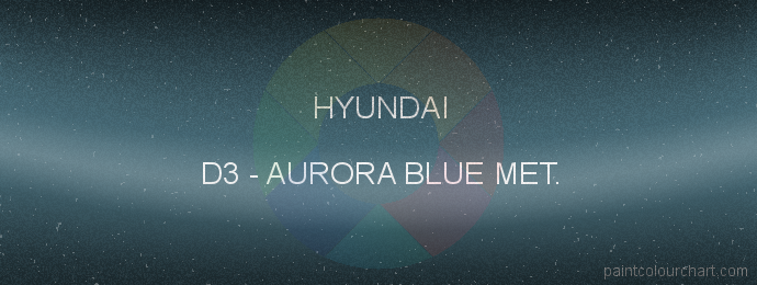 Hyundai paint D3 Aurora Blue Met.