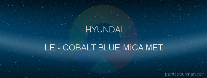 Hyundai paint LE Cobalt Blue Mica Met.