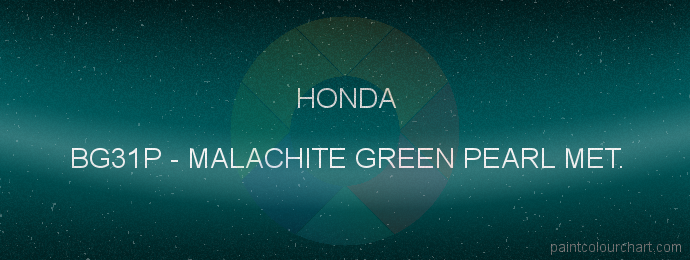 Honda paint BG31P Malachite Green Pearl Met.