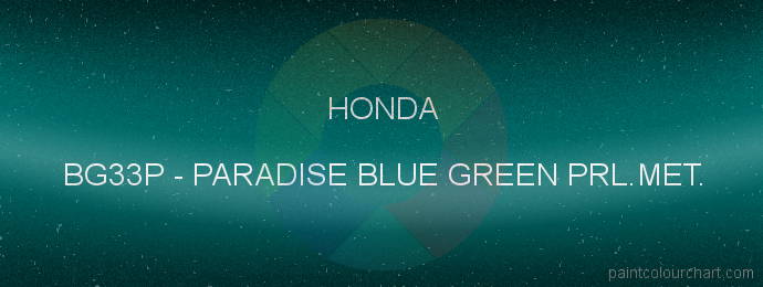 Honda paint BG33P Paradise Blue Green Prl.met.