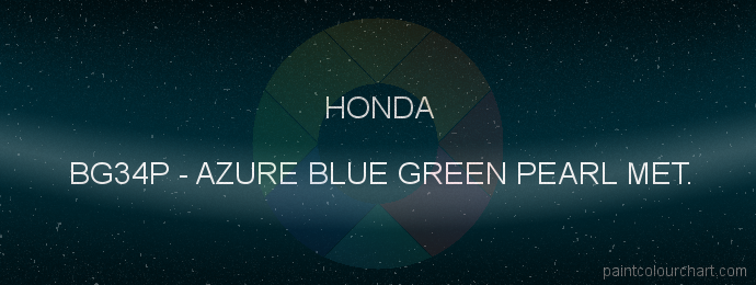 Honda paint BG34P Azure Blue Green Pearl Met.