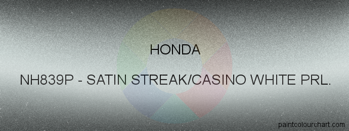 Honda paint NH839P Satin Streak/casino White Prl.