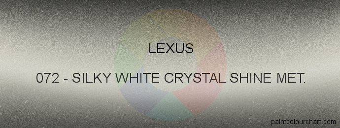 Lexus paint 072 Silky White Crystal Shine Met.