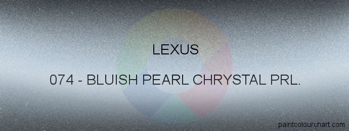 Lexus paint 074 Bluish Pearl Chrystal Prl.