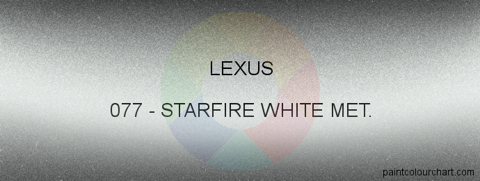 Lexus paint 077 Starfire White Met.
