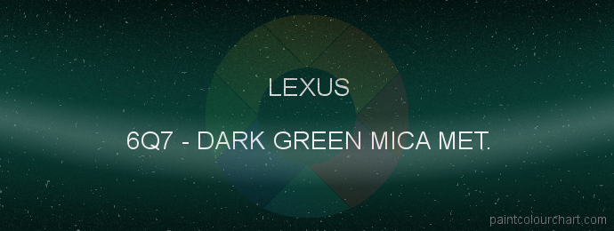 Lexus paint 6Q7 Dark Green Mica Met.
