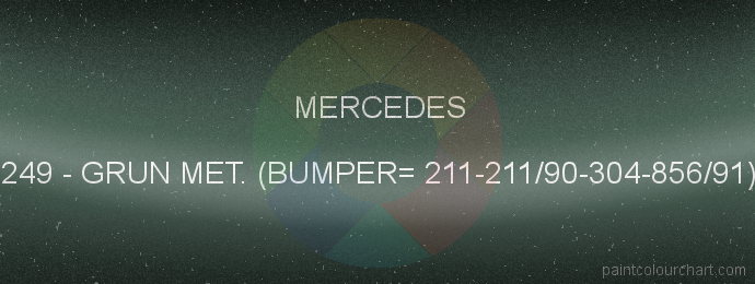 Mercedes paint 249 Grun Met. (bumper= 211-211/90-304-856/91)