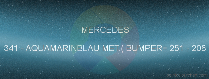 Mercedes paint 341 Aquamarinblau Met.( Bumper= 251 - 208