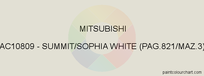 Mitsubishi paint AC10809 Summit/sophia White (pag.821/maz.3)