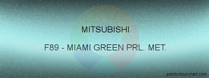 Mitsubishi paint F89 Miami Green Prl. Met.