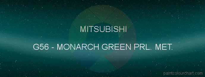 Mitsubishi paint G56 Monarch Green Prl. Met.