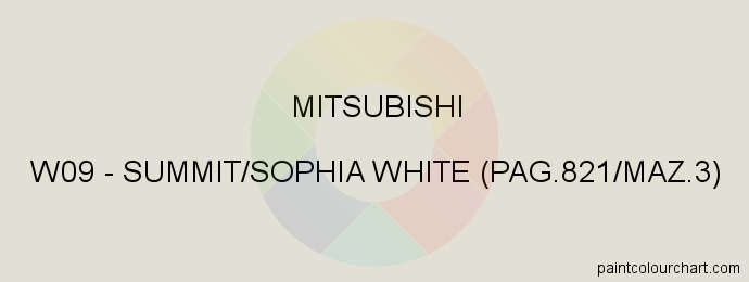 Mitsubishi paint W09 Summit/sophia White (pag.821/maz.3)