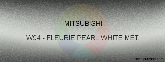 Mitsubishi paint W94 Fleurie Pearl White Met.