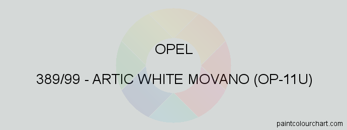 Opel paint 389/99 Artic White Movano (op-11u)