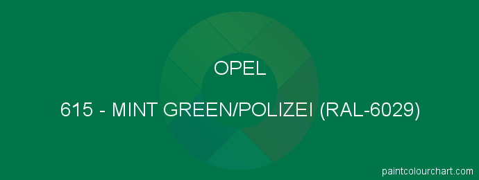 Opel paint 615 Mint Green/polizei (ral-6029)