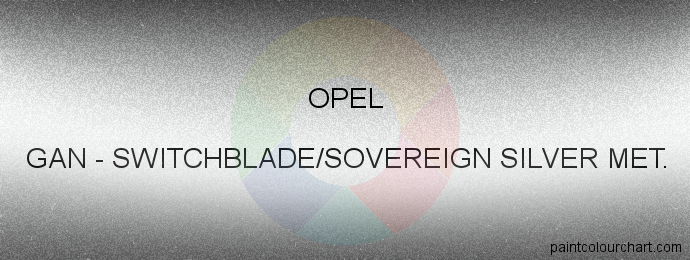 Opel paint GAN Switchblade/sovereign Silver Met.