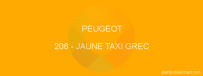 Peugeot paint 206 Jaune Taxi Grec