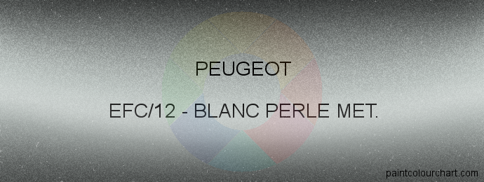 Peugeot paint EFC/12 Blanc Perle Met.