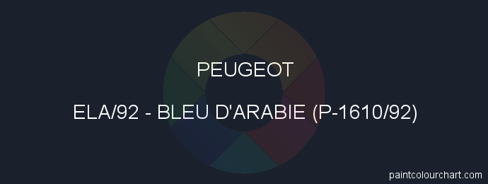 Peugeot paint ELA/92 Bleu D'arabie (p-1610/92)