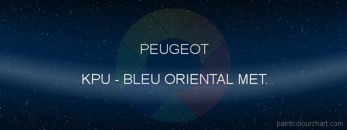 Peugeot paint KPU Bleu Oriental Met.