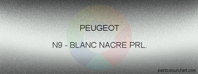 Peugeot paint N9 Blanc Nacre Prl.