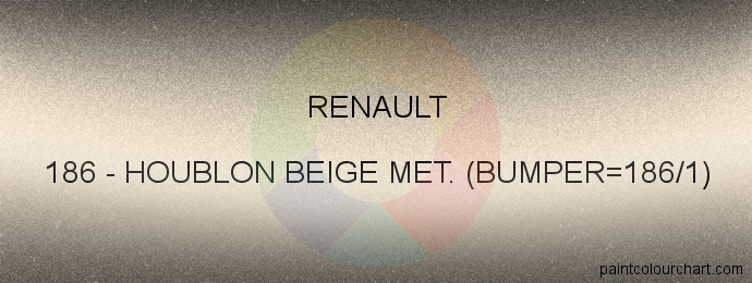 Renault paint 186 Houblon Beige Met. (bumper=186/1)