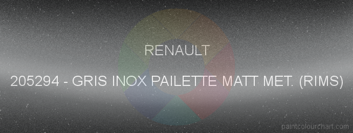 Renault paint 205294 Gris Inox Pailette Matt Met. (rims)