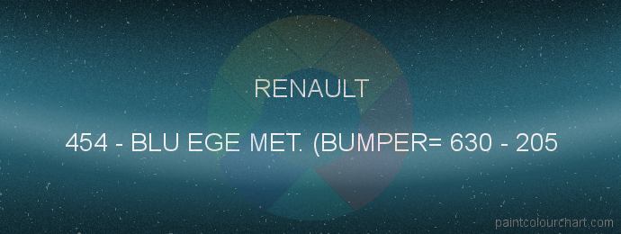 Renault paint 454 Blu Ege Met. (bumper= 630 - 205