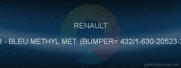 Renault paint 463 Bleu Methyl Met. (bumper= 432/1-630-20523-205