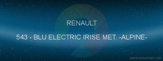 Renault paint 543 Blu Electric Irise Met. -alpine-