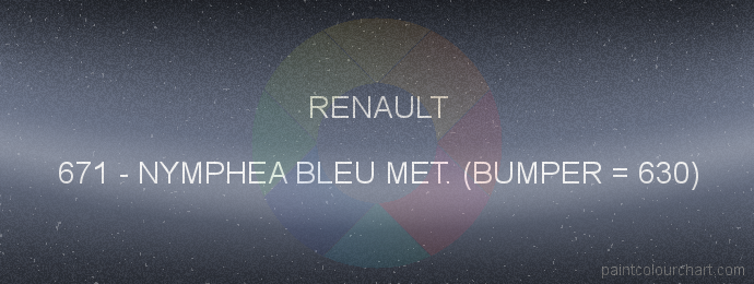 Renault paint 671 Nymphea Bleu Met. (bumper = 630)