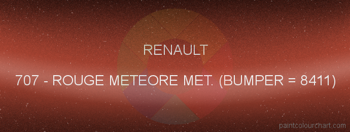 Renault paint 707 Rouge Meteore Met. (bumper = 8411)
