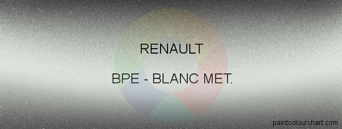 Renault paint BPE Blanc Met.
