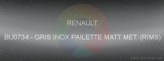 Renault paint BU0734 Gris Inox Pailette Matt Met. (rims)