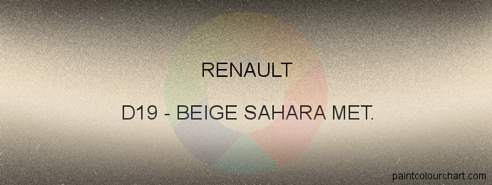 Renault paint D19 Beige Sahara Met.