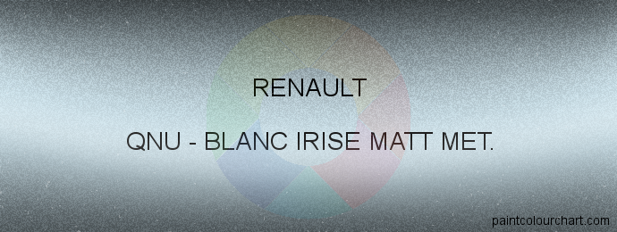 Renault paint QNU Blanc Irise Matt Met.