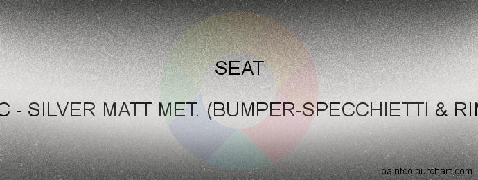 Seat paint 1BC Silver Matt Met. (bumper-specchietti & Rims)
