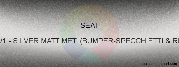 Seat paint C9Z/1 Silver Matt Met. (bumper-specchietti & Rims)