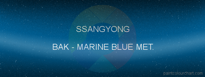 Ssangyong paint BAK Marine Blue Met.