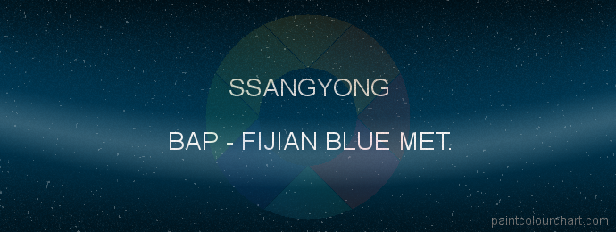 Ssangyong paint BAP Fijian Blue Met.