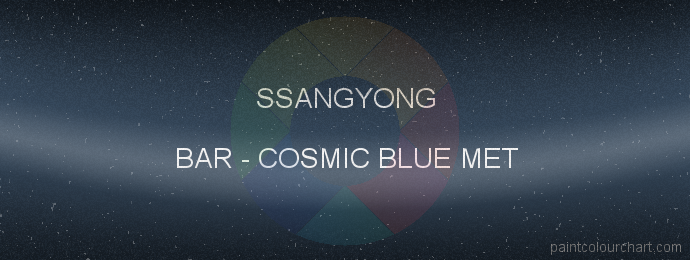 Ssangyong paint BAR Cosmic Blue Met