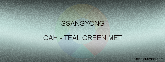 Ssangyong paint GAH Teal Green Met.