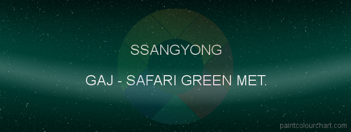 Ssangyong paint GAJ Safari Green Met.