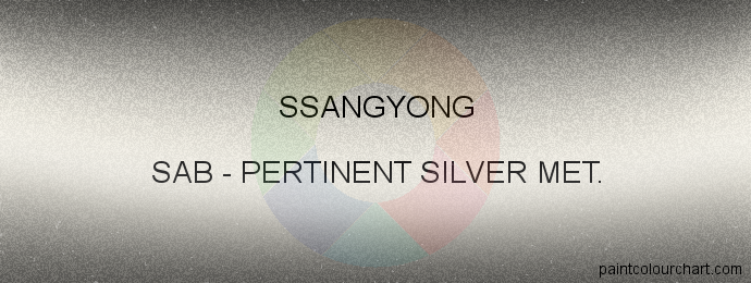 Ssangyong paint SAB Pertinent Silver Met.
