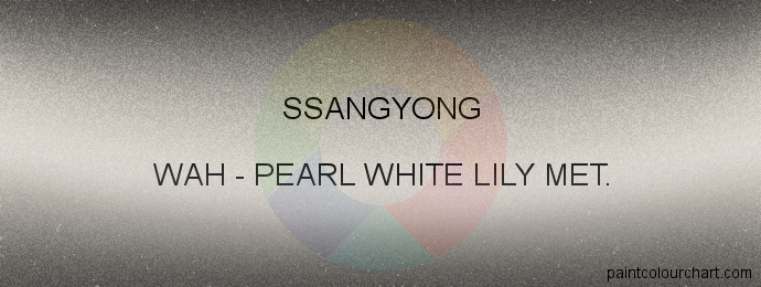 Ssangyong paint WAH Pearl White Lily Met.