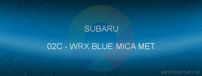 Subaru paint 02C Wrx Blue Mica Met.