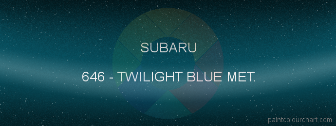 Subaru paint 646 Twilight Blue Met.