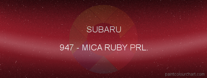 Subaru paint 947 Mica Ruby Prl.