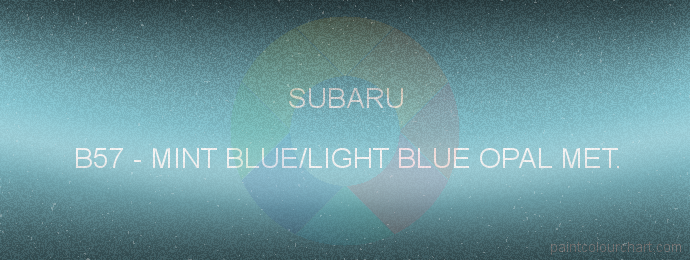 Subaru paint B57 Mint Blue/light Blue Opal Met.
