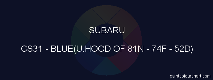 Subaru paint CS31 Blue(u.hood Of 81n - 74f - 52d)